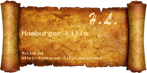 Hamburger Lilla névjegykártya